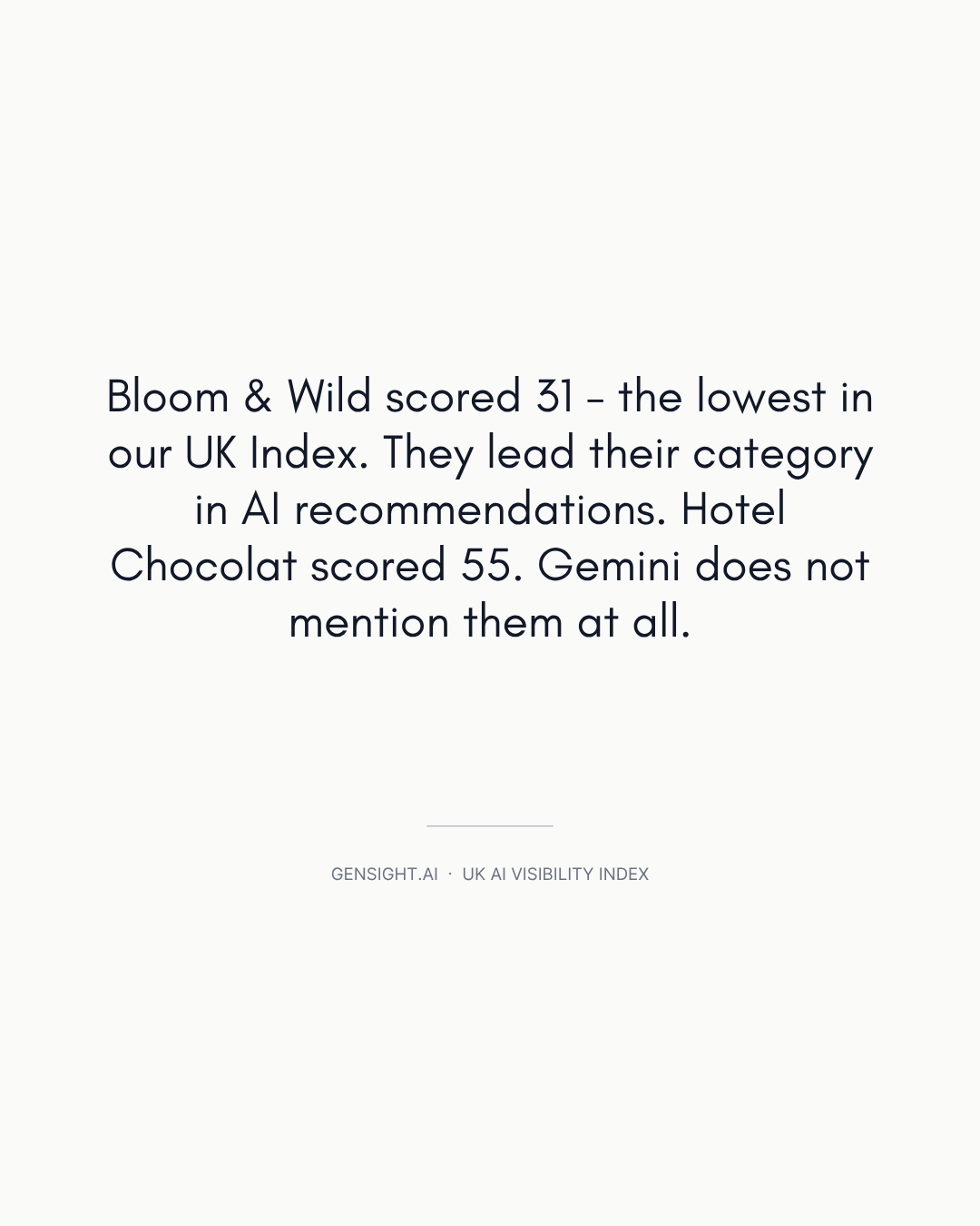 Why the lowest-scoring brand in our UK Index leads its category in AI search